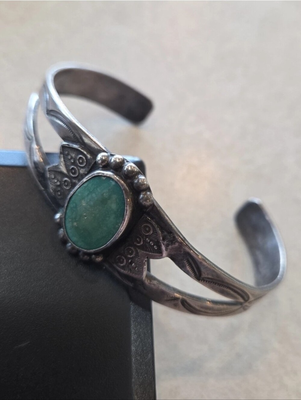 Vintage 1940s/50s Fred Harvey Era Navajo Sterling Turquoise Cuff Bracelet